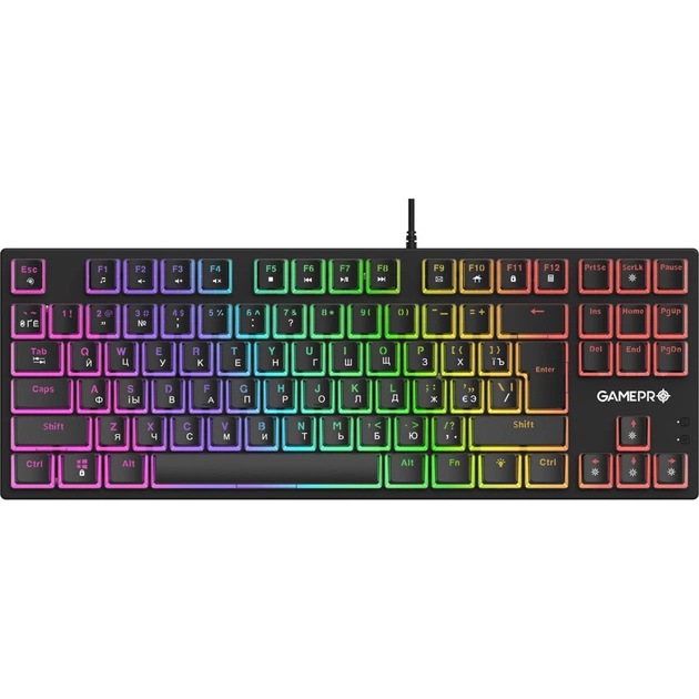 Клавіатура GamePro MK80R Red Switch RGB USB Black (MK80R) - зображення 1