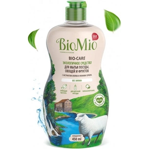 Засіб для ручного миття посуду BioMio Bio-Care без запаху концентрат 450 мл (4603014004376) зображення 1