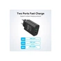 Зарядний пристрій Vention 2xUSB 38W (USB-C+USB-A) PD+QC3.0 black (FBIB0-EU) - зменшене зображення 3