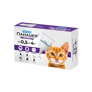 Краплі для тварин Superium Panacea Протипаразитарні для котів від 0.5 до 4 кг (9134) зображення 1