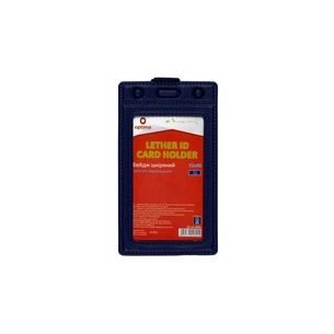 Бейдж Optima преміальний Вертикальний 49х85 мм Шкіряний Синій (O45691) зображення 1