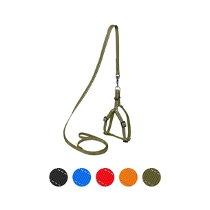 Шлея для собак Dog Extreme з нейлону регульована з повідцем Ш 14 мм Д 115 см хакі (070331) зображення 1