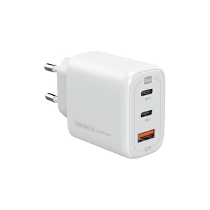 Зарядний пристрій Intaleo 65W GAN 2USB-C PD+USB-A QC 3.0 white (1283126559525) зображення 1