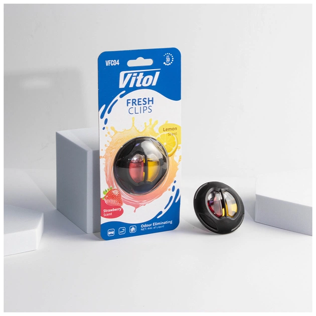 Ароматизатор для автомобіля VITOL Fresh Clips Strawberry+Lemon (VFC04) - picture 5