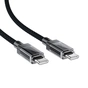 Дата кабель USB-C to USB-C 1.2m 60W stainless steel C12-03 Black Acefast (6974316283317) - зменшене зображення 3