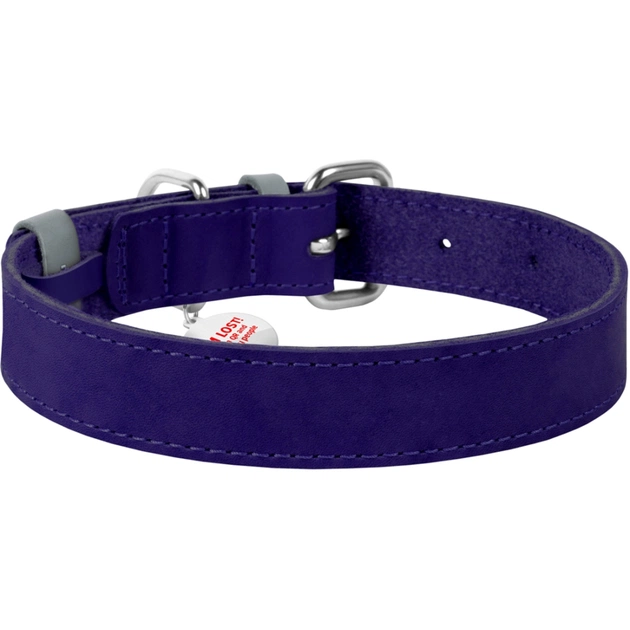 Нашийник для тварин WAUDOG Classic шкіряний 12 мм х 21-29 см фіолетовий (02029) - picture 2
