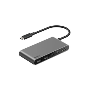 Концентратор Belkin USB-C 5-in-1 2xUSB 3.0 + USB-C + PD + HDMI 2.0 4K60Hz gray (AVC022HQSGY) зображення 1