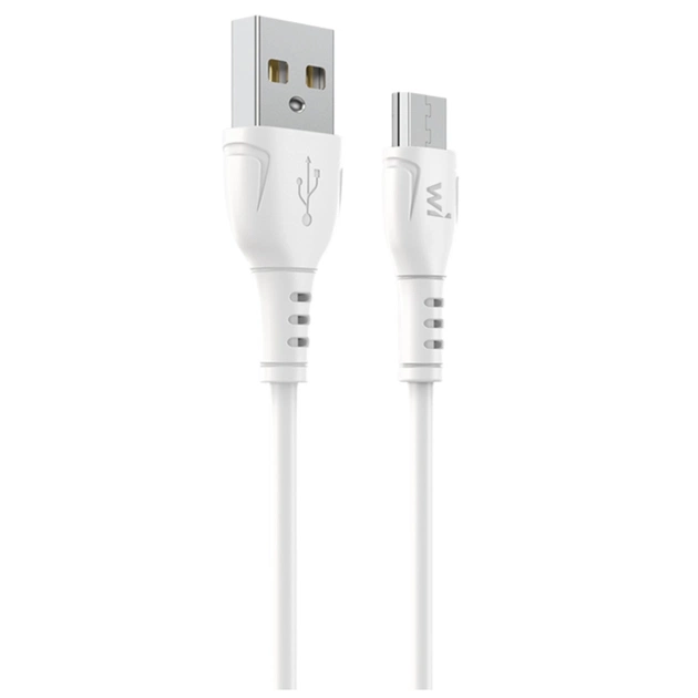 Дата кабель USB 2.0 AM to Micro 5P 1.0m PVC white Wibrand (WI.DC/BO1W-UM) - изображение 1