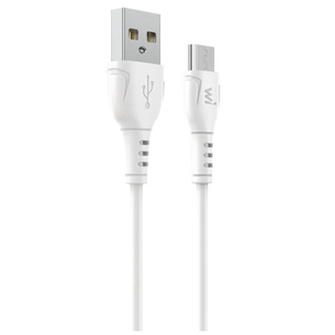 Дата кабель USB 2.0 AM to Micro 5P 1.0m PVC white Wibrand (WI.DC/BO1W-UM) изображение 1