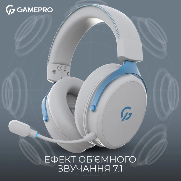 Навушники GamePro Asgard Skadi Wireless White/Blue (HSW191WB) - picture 5