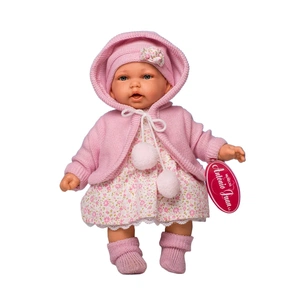 Пупс Antonio Juan Горра з м'яким тілом зі звуком 27 см в рожевому одязі (1221) зображення 1