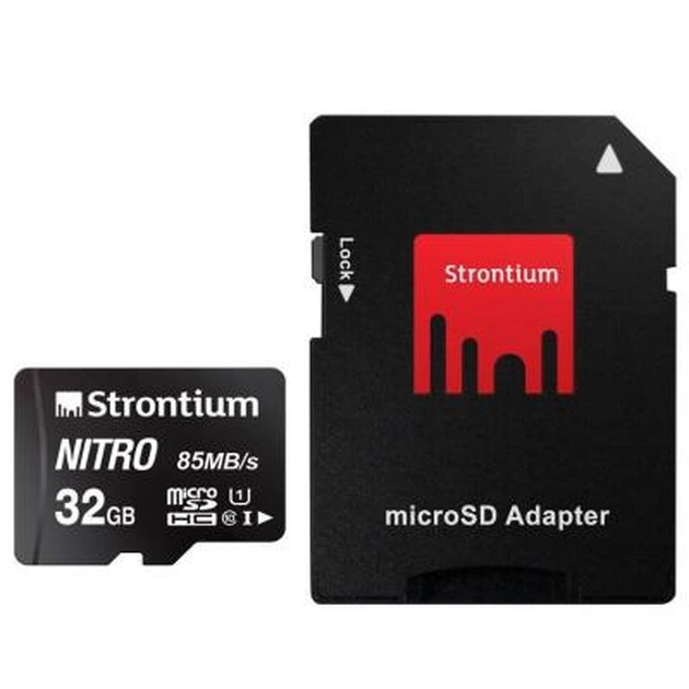 Карта пам'яті Strontium Flash 32GB microSDHC class 10 UHS-1 NITRO (SRN32GTFU1QA) - зображення 1