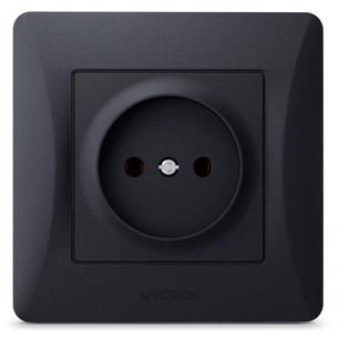 Розетка Videx BINERA 1ая черн (VF-BNSK1-BG) зображення 1