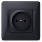 Розетка Videx BINERA 1ая черн (VF-BNSK1-BG) - зменшене зображення 1