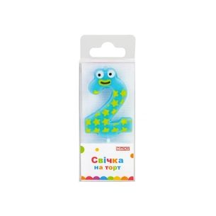 Свеча Maxi "2" 4,5 см, на торт (MX622053-2) изображение 1