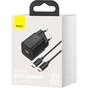 Зарядний пристрій Baseus 1xUSB 25W (USB-C) + Cable Type-C black (TZCCSUP-L01) - зменшене зображення 8