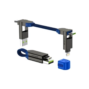 Дата кабель 6in1 inCharge X 0,14m 100W blue Rolling Square (X02WR) зображення 1