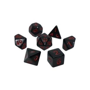 Набір кубиків для настільних ігор Games 7 Days Opaque 7 Dice Set - Black (w-red) (7 шт.) (g7dopaq08) зображення 1