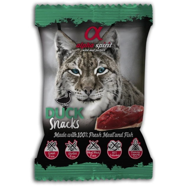 Ласощі для котів Alpha Spirit Duck Snacks 50 г (8436586310097) - зображення 1