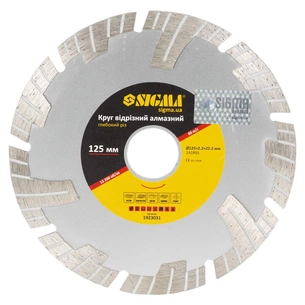Круг відрізний Sigma алмазний Глибокий різ 125x22.2мм (1923031) зображення 1