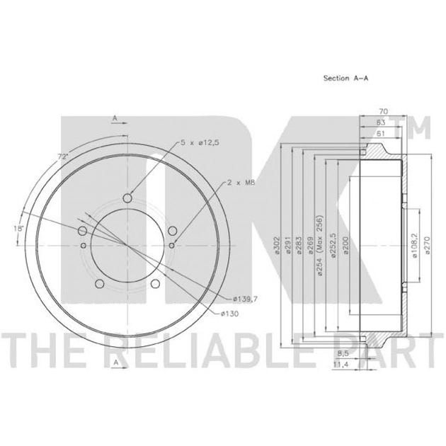 Гальмівний барабан NKTR 255215 - picture 3
