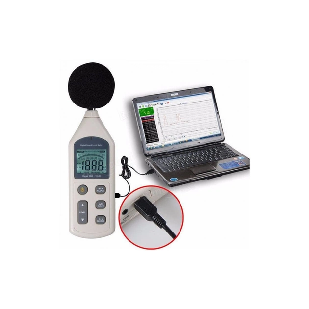 Вимірювач рівня шуму Benetech USB 30-130 дБ (GM1356) - picture 5