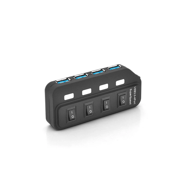 Концентратор Voltronic USB 3.0 to 4xUSB 0.6m with switches (YT-3H4S/2TB) - зображення 1