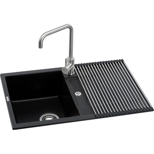 Мийка кухонна GRANADO комплект VALENCIA black shine_чаша ліворуч (ksg0701L) изображение 1