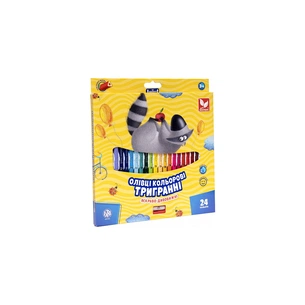 Олівці кольорові Школярик Тригранні З точилкою 24 кольори (312110003-UA) зображення 1