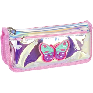 Пенал Cool For School голографічний 2 відділення Butterfly рожевий (CF86966) зображення 1