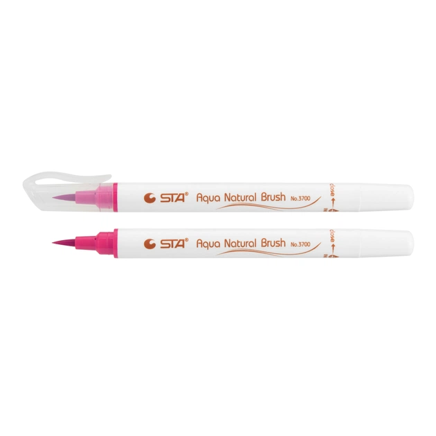 Художній маркер STA пензлик акварельний AQUA NATURAL BRUSH 3700, червоно рожевий (STA3700-84) - зображення 1