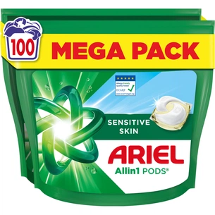 Капсули для прання Ariel Pods All-in-1 Sensitive Skin Для чутливої шкіри 100 шт. (8700216765619) изображение 1