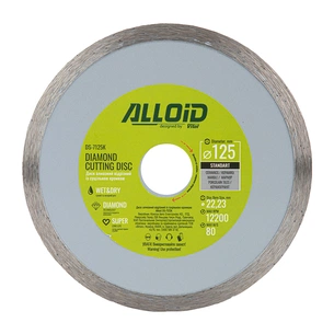 Круг отрезной Alloid алмазний, з суцільною кромкою, 125мм (DS-7125K) изображение 1