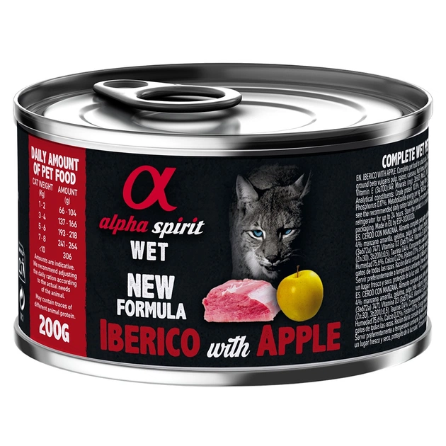 Консерви для котів Alpha Spirit Iberian Pork With Yellow Apple for Adult Cat 200 г (8436586311254) - зображення 1