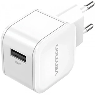 Зарядний пристрій Vention 1xUSB 18W QC3.0 White (FEKW0-EU) зображення 1