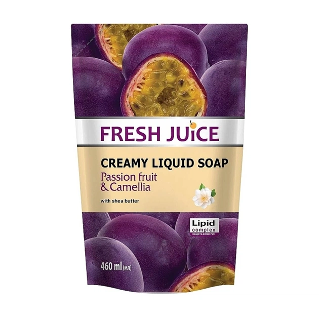 Жидкое мыло Fresh Juice Passion fruit & Сamellia дой-пак 460 мл (4823015935725) - изображение 1