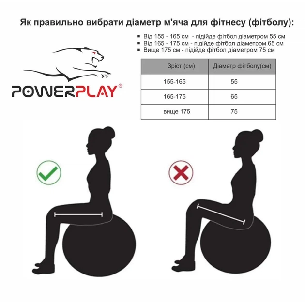 М'яч для фітнесу PowerPlay 4003 65см Синій + помпа (PP_4003_65_Blue) - зображення 6
