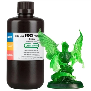 Фотополімерна смола ELEGOO Resin, ABS-like 3.0 plus 1кг, transparent green (50.103.0227) зображення 1