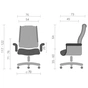 Офісне крісло Аклас Брюссон 9683-11K Сірий (00120355) - зменшене зображення 9