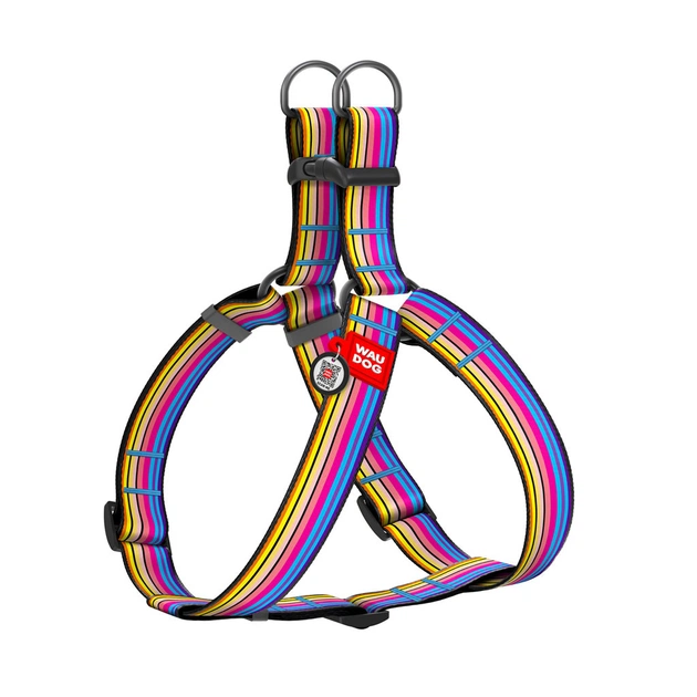 Шлея для собак WAUDOG Nylon з QR паспортом "Лінія 1" пластиковий фастекс XL (324-0006) - picture 1