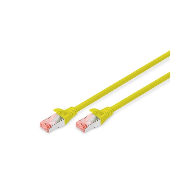 Патч-корд 0.5м, CAT 6 S-FTP, AWG 27/7, LSZH, yellow Digitus (DK-1644-005/Y) - зображення 1
