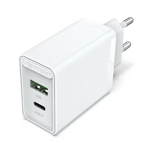 Мережевий зарядний пристрій Vention USB Type C + QC4.0 (18-20W) White (FBBW0-EU) зображення 1