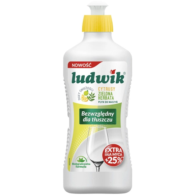 Средство для ручного мытья посуды Ludwik Цитрус и зеленый чай 450 г (5900498028379) - изображение 1