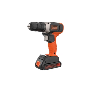 Шуруповерт Black&Decker 18 В Li-Ion, 1.5Ah, 600 об/хв, 1,2 кг (BCD001C1) зображення 1