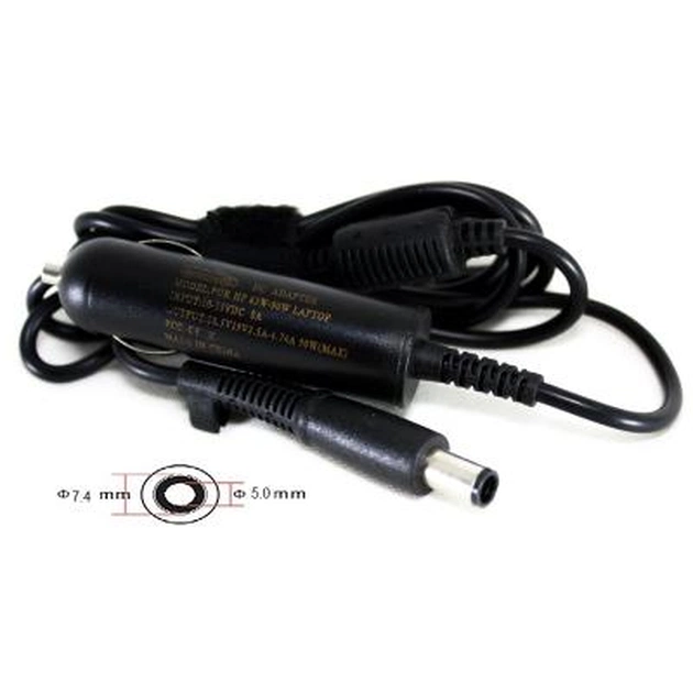 Блок живлення до ноутбуку PowerPlant HP 12V, 19V 90W 4.74A (7.4*5.0) автомобильный (HPA90F7450) - зображення 1