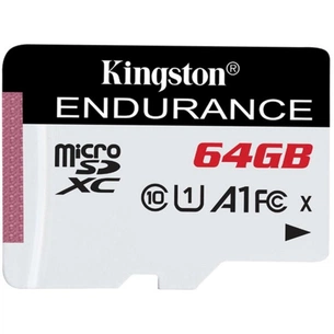 Карта пам'яті Kingston 64GB microSDXC class 10 UHS-I U1 A1 High Endurance (SDCE/64GB) зображення 1