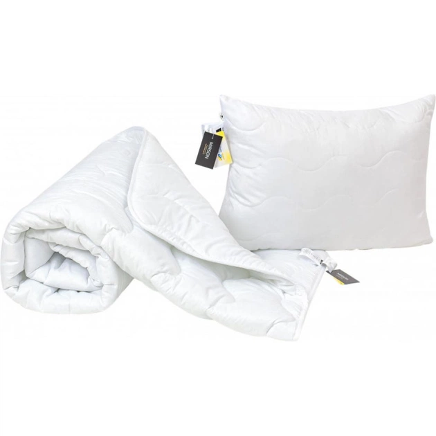 Ковдра MirSon Набір Eco-Soft всесезонний №1693 Eco Light White + подушка (2200002655309) - изображение 1