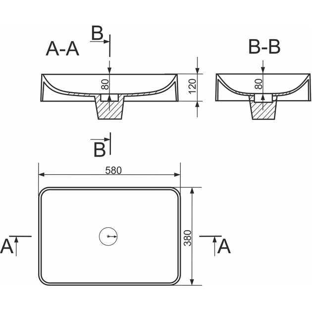 Раковина GRANADO Fredes white gel (gbs0305g) - изображение 3