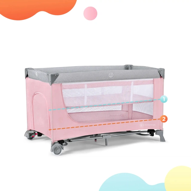 Ліжечко Kinderkraft манеж Leody Pink (5902533917983) - изображение 8
