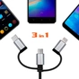 Дата кабель USB 2.0 AM to Lightning + Micro 5P + USB-C 1.0m black REAL-EL (EL123500035) - уменьшенное изображение 4